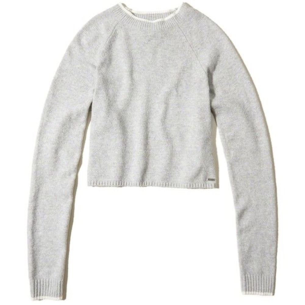 Hollister grey mock neck crop sweater